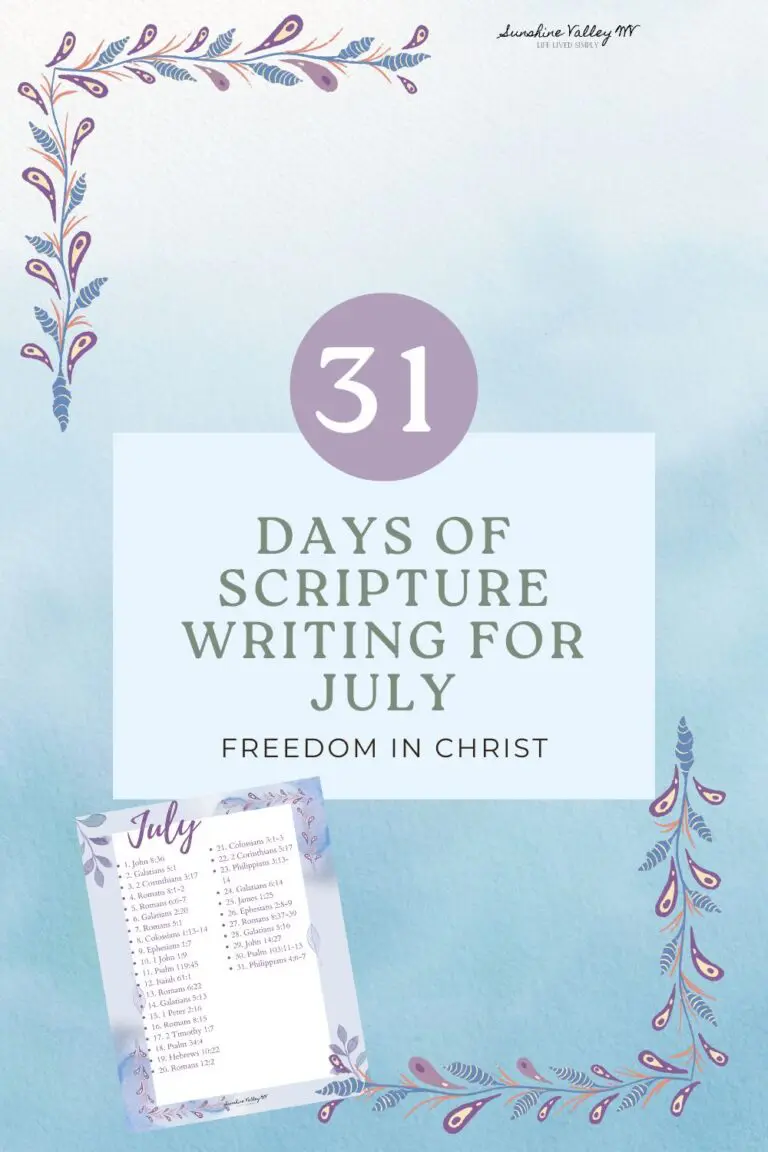 July 2025 Scripture Writing Plan: Freedom in Christ