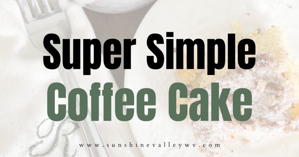 super simple coffee cake - Sunshine Valley WV