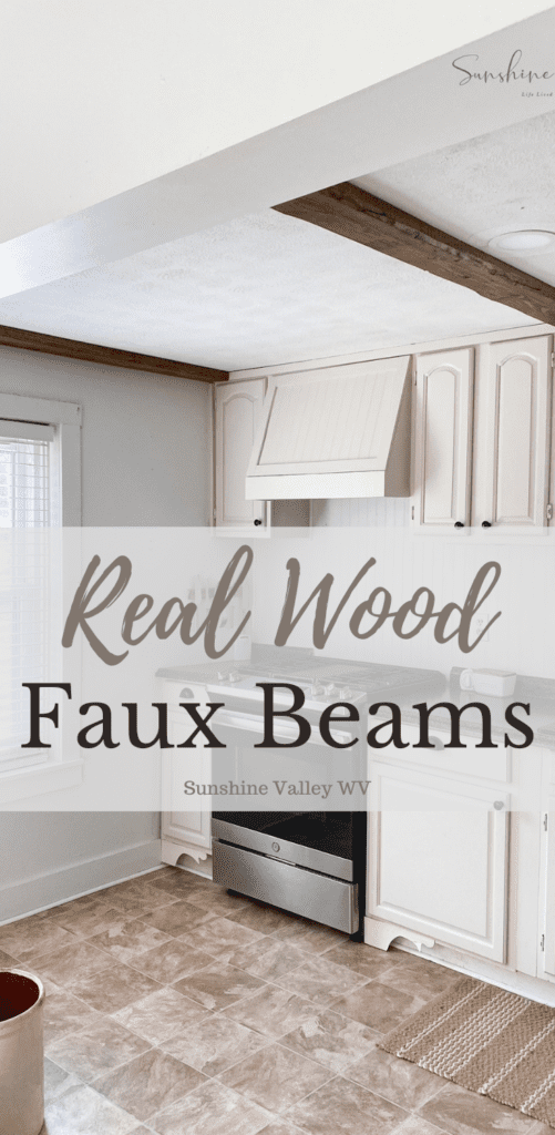 How We Installed Real Wood Faux Beams in the Kitchen 13 Real Wood Faux Beams - Sunshine Valley WV