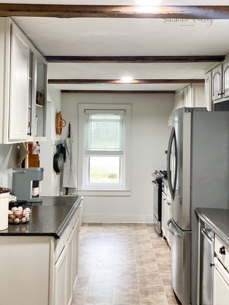 How We Installed Real Wood Faux Beams in the Kitchen 9 Real Wood Faux Beams - Sunshine Valley WV