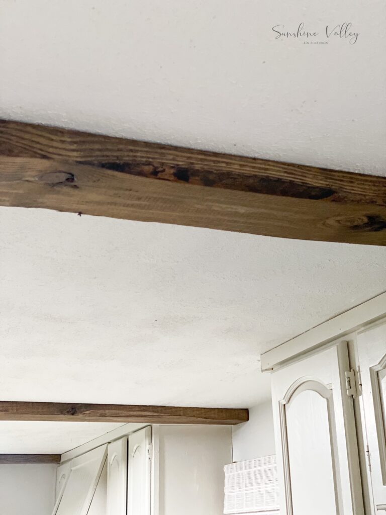 How We Installed Real Wood Faux Beams in the Kitchen 7 Real Wood Faux Beams - Sunshine Valley WV