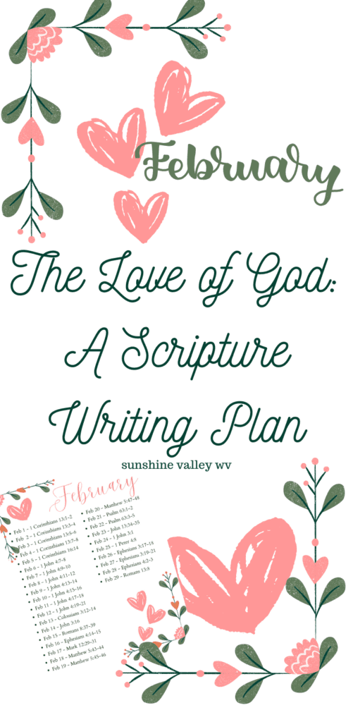 February Scripture Writing Plan - Sunshine Valley WV