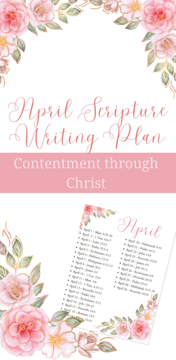 Contentment through Christ: April Scripture Writing Plan - Sunshine Valley