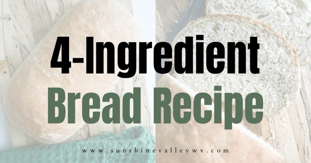 How to Make Simple 4-Ingredient Bread Recipe (No Fuss, No Starter) 1 simple 4-ingredient bread recipe - Sunshine Valley WV