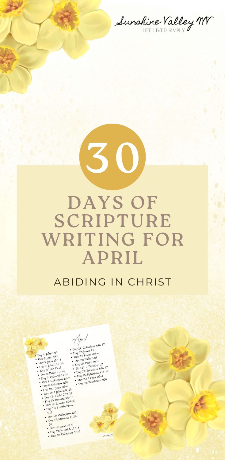 April Scripture Writing Plan: 30 Days of Abiding in Christ