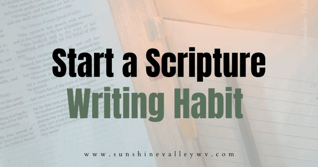 start a Scripture writing habit - Sunshine Valley WV