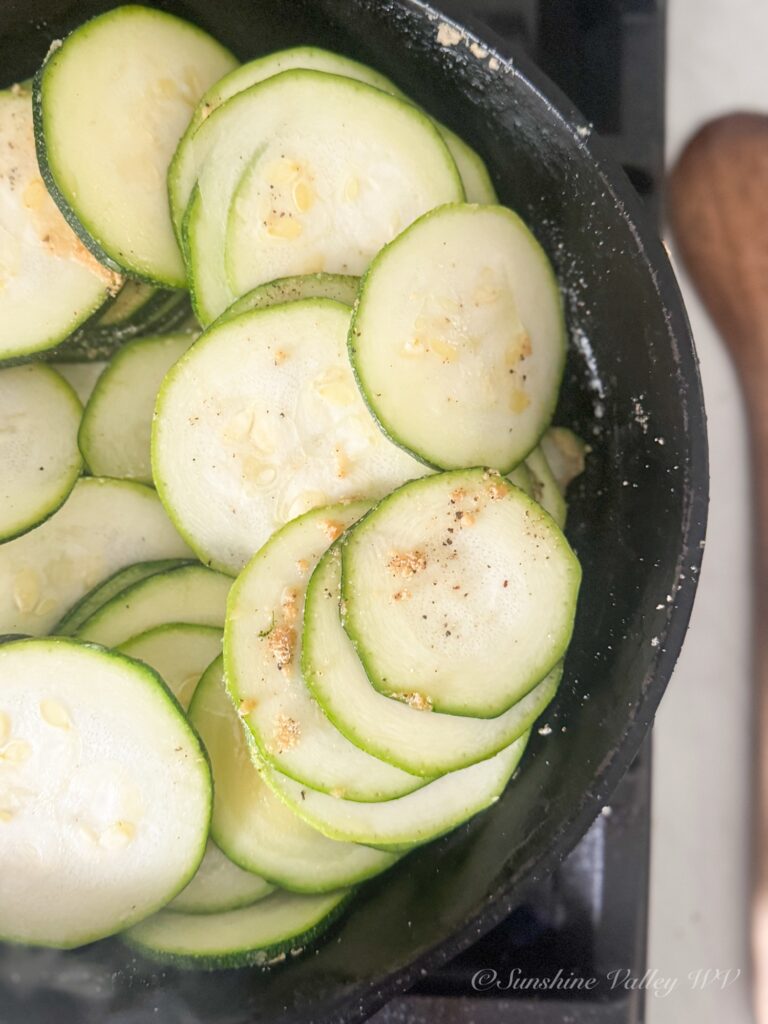 cast iron sautéed zucchini - Sunshine Valley WV