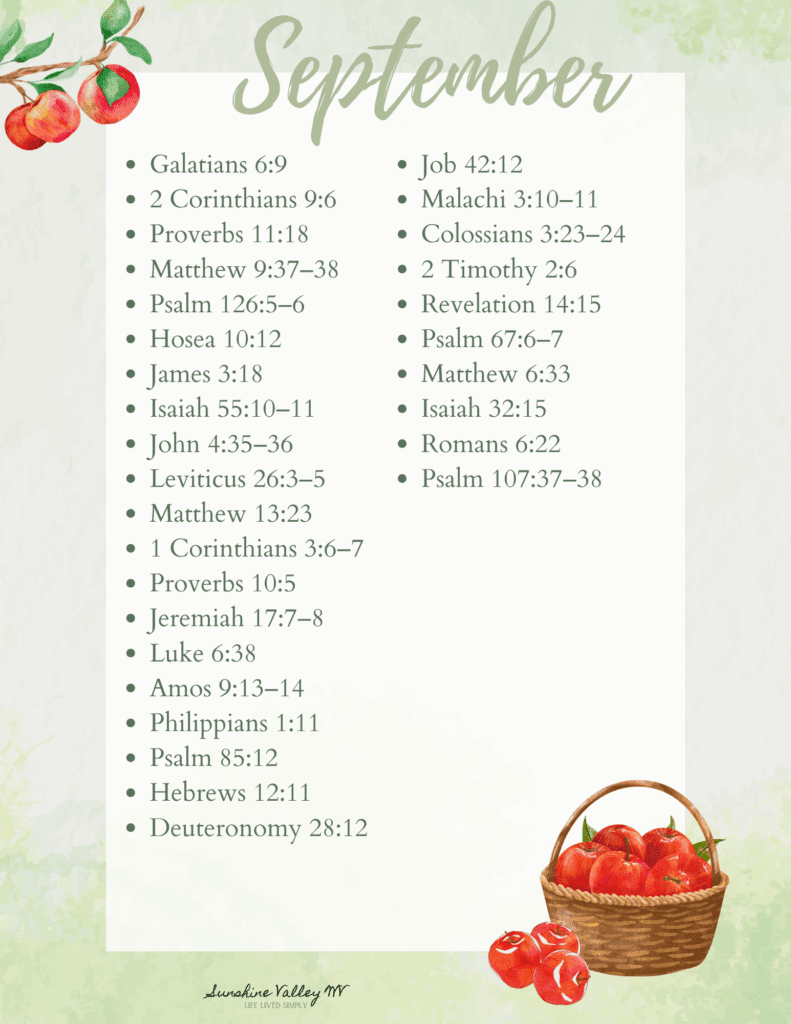 September 2025 Scripture Writing Plan