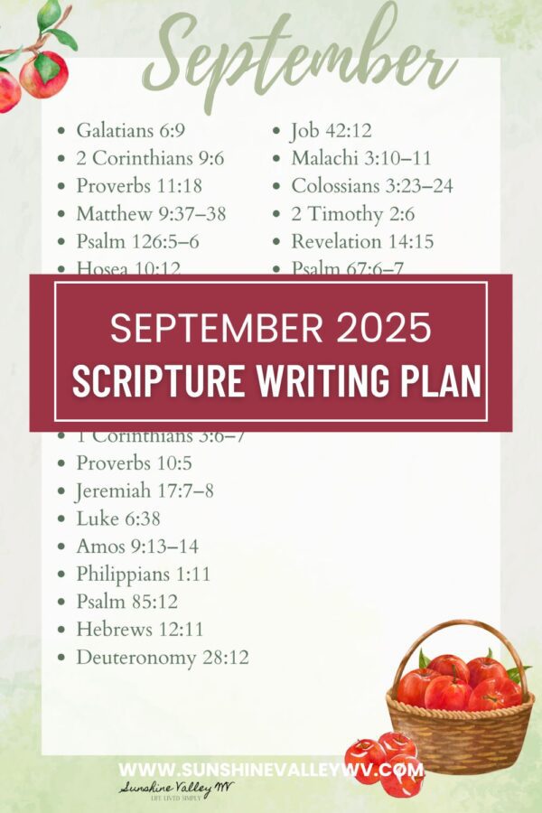 September 2025 Scripture Writing Plan – A Faithful Harvest - Sunshine ...
