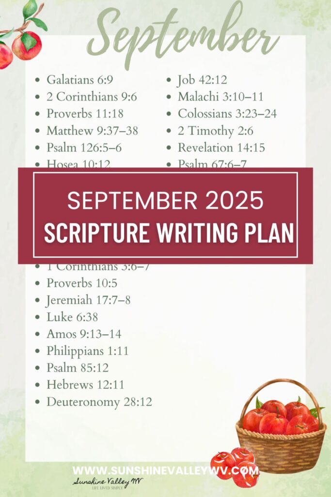 September 2025 Scripture Writing Plan