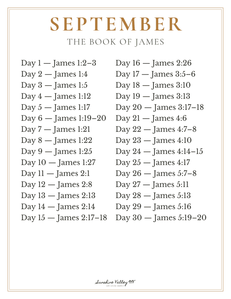 September 2026 Scripture Writing Plan - Sunshine Valley WV