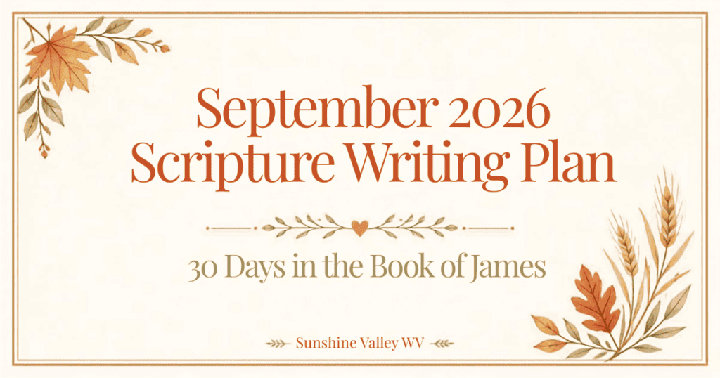 September 2026 Scripture Writing Plan
