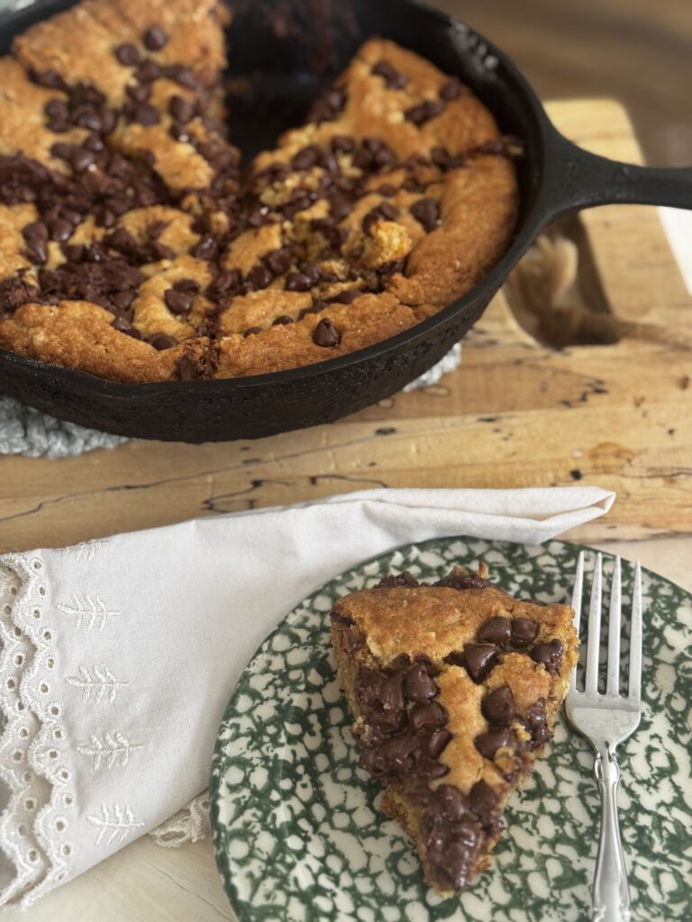 How to Make a Simple Cast Iron Chocolate Chip Skillet Cookie 4 cast iron chocolate chip skillet cookie - Sunshine Valley WV